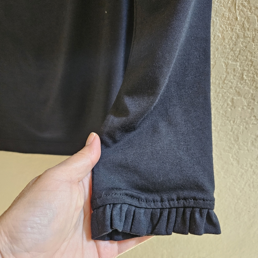 NWT BODEN Black Women's Supersoft Frill Detail Top Size 10 - Picture 6 of 8